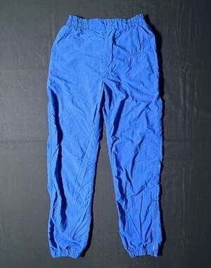 Vintage Adidas 90s Nylon Track Pants Blue Zip Ankle